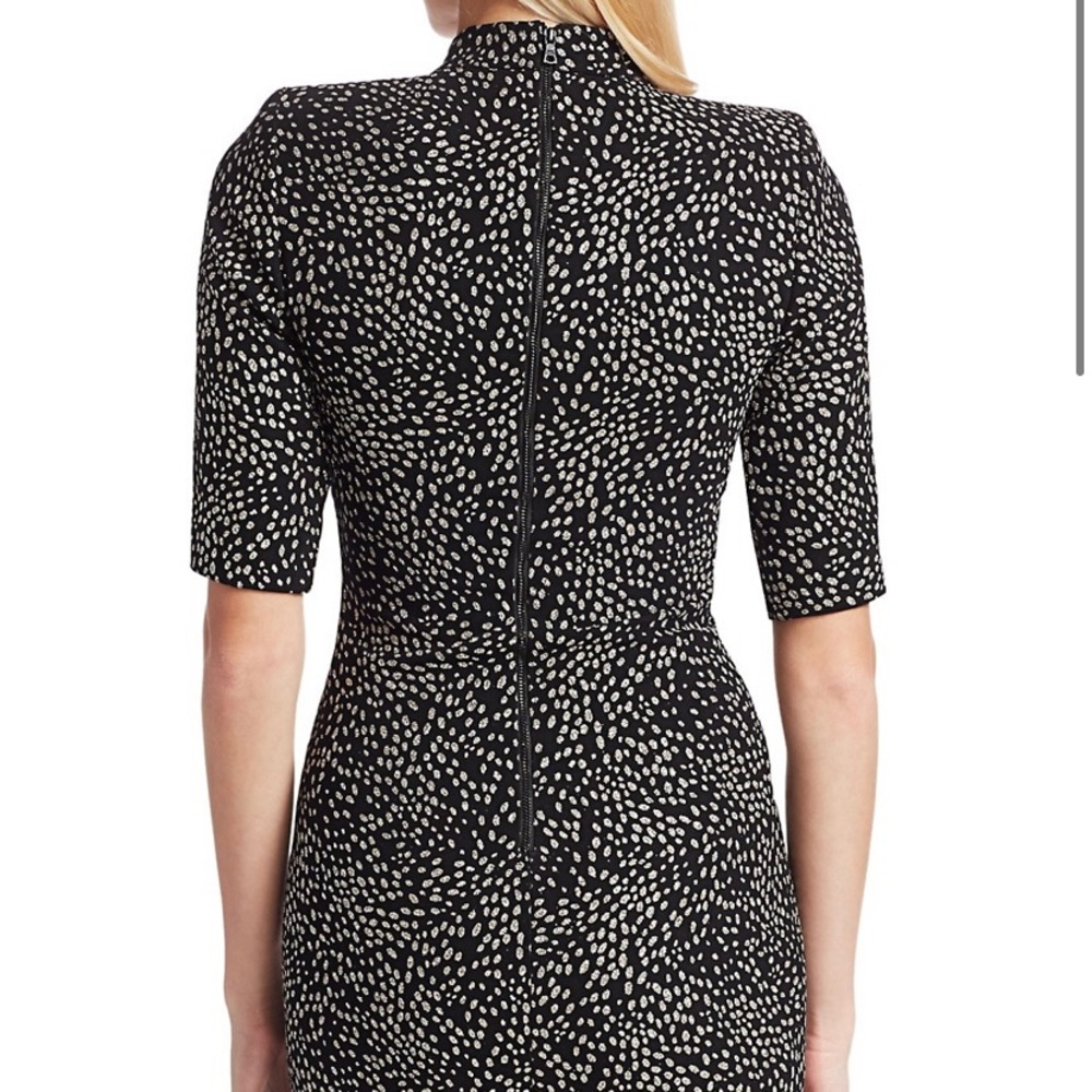 Alice + Olivia Inka Strong-Shoulder Mock Neck Black Dress NWT Size 0 - Picture 2 of 9